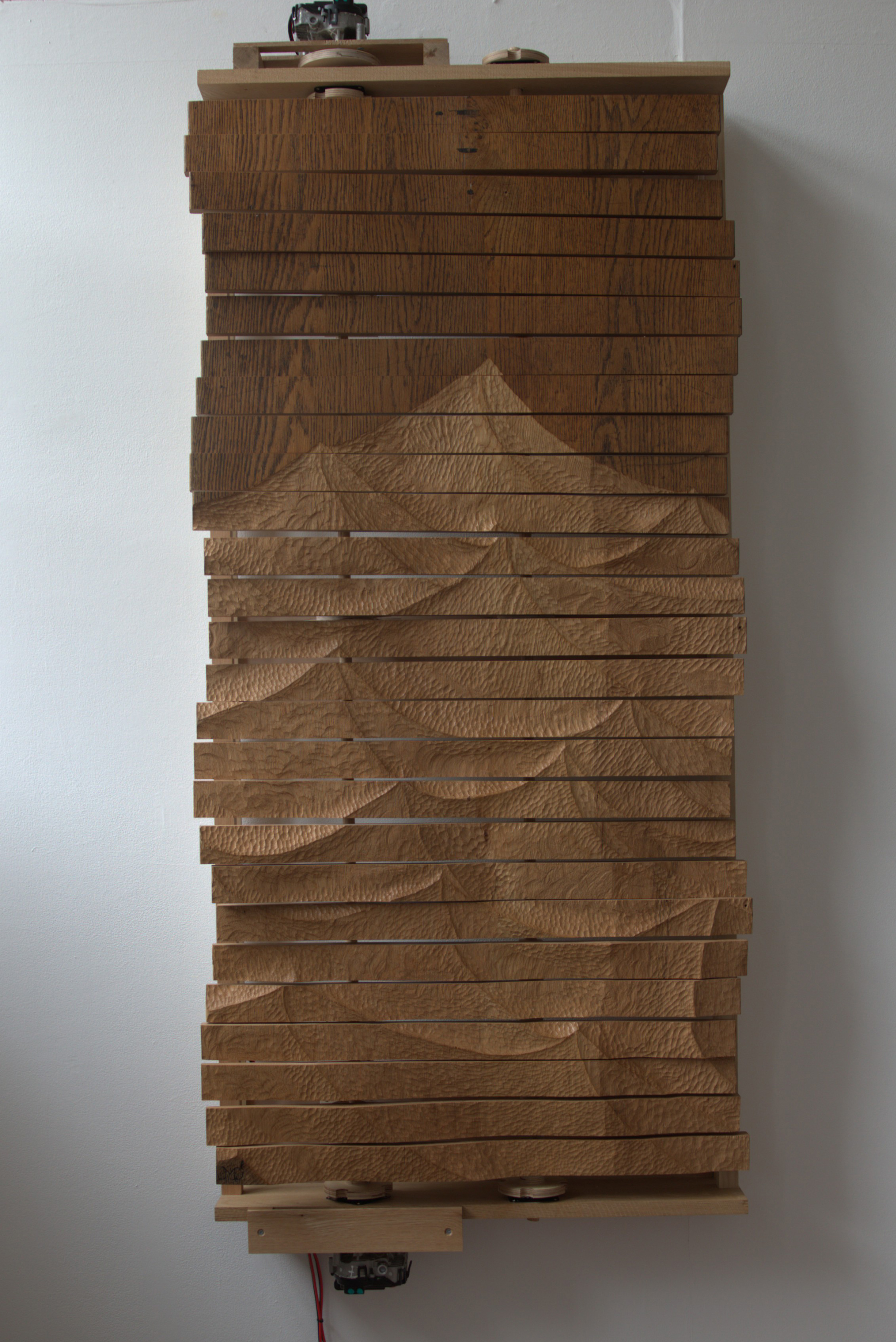 Image of my wave automaton up in the exhibtion